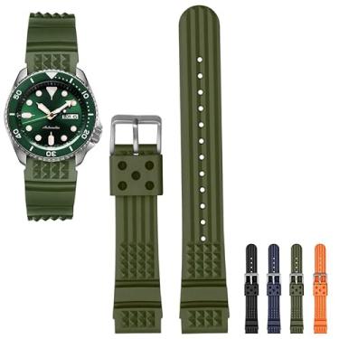 Imagem de Pulseira de borracha para relógios Seiko Prospex SKX Divers, pulseira de relógio de substituição de 22 mm e 20 mm com fivela para relógio Seiko Prospex Diver's Watch - Várias cores (20 mm, verde)