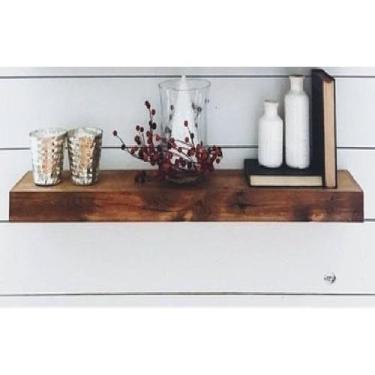 Imagem de Prateleira Com Suporte Invisível Madeira Maciça 70X15 - Loja Do Pinho