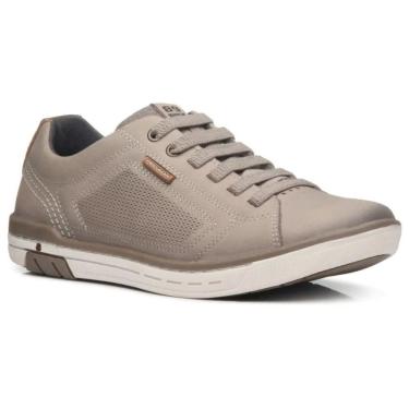 Imagem de Sapatênis Couro Pegada Perfuros Masculino - Bege