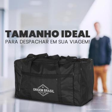 Imagem de Bolsa de Viagem e Academia Média N7 Lona Origem Brasil, Preto