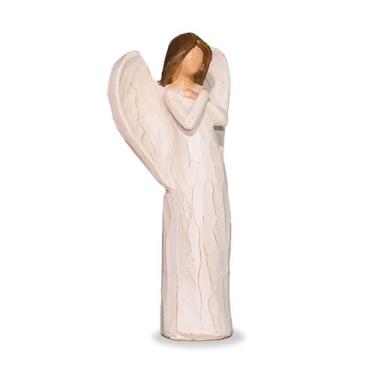 Imagem de Mini Anjo Decorativo De Resina Pequeno Resando 10cm - EF