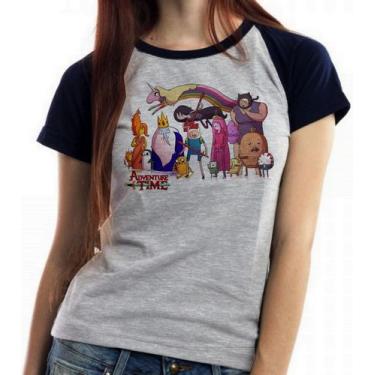 Imagem de Camiseta Baby Look Blusa Feminina  Adventure Time todos personagens - 