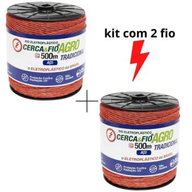 Imagem de Kit 2 Un Fio Eletroplástico Cerca Rural 15x6 500m-igecast