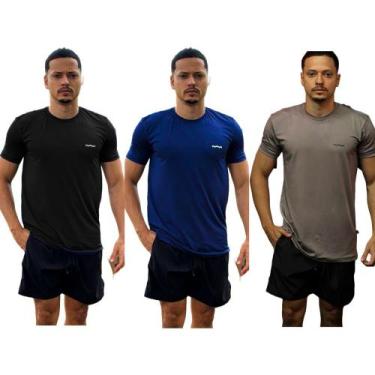 Imagem de Kit de 3 Camisas Dry Fit Masculina Para Academia Corrida Atletismo Cic