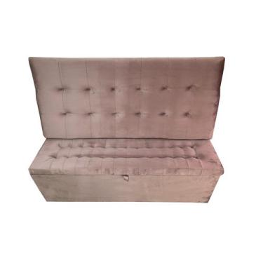 Imagem de Conjunto cabeceira painel e recamier puff baú beira de cama queen size