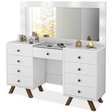 Imagem de Penteadeira Camarim Com Espelho 00808900 Branco LPA - Móveis Luapa, Br