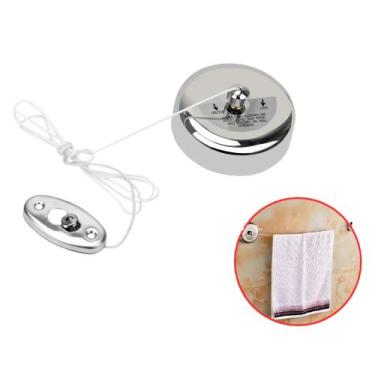 Imagem de Varal Recolhivel C/ Corda Retrátil Inox Portátil Ajustável Até 3 Metro