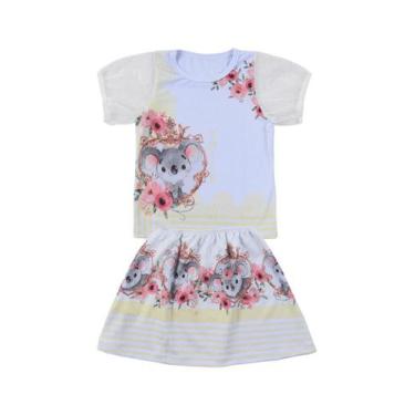 Imagem de Conjunto Infantil Menina Blusa com Tule e Saia - Destak, 4