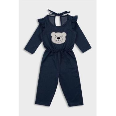 Imagem de Macacão Infantil Jeans com Ursinho - Destak, 2