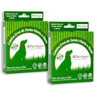 Imagem de Coleira Repelente Antiparasitas PetVegan Cães acima de 15kg - 2 Unid.