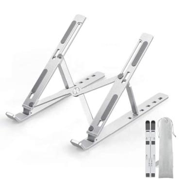 Imagem de Suporte Ajustável Notebook, Base Laptop em Alumínio, Altura Regulável, Portátil, Compatível com Tablets e Livros (Prata)