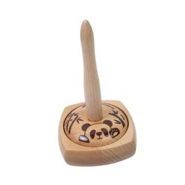 Imagem de Colaxi Suporte para fio Suporte para fita de madeira Armazenamento de carretel de fio Suporte para enrolar fio para crochê Tricô Lã Novelo Cordão Acessórios, Panda