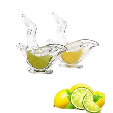 Imagem de Espremedor de Limão Francês para Prato de Jantar Elegância | Espremedor de Pressão de Citrus Manual | Conjunto com 2, Clear, 2