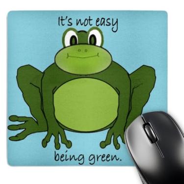 Imagem de 3dRose Mouse pad LLC 20 x 20 x 0,65 cm, ambientalista de sapo de desenho animado e não é fácil de ser verde (mp_40069_1)