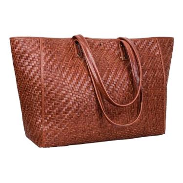 Imagem de ANTONIO VALERIA Bolsa feminina de couro Avery com alça superior, Sequoia trançada, Medium, Bolsa de ombro