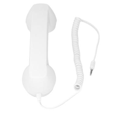 Imagem de Fone de Ouvido Sem Fio para Celular, Fone de Ouvido retrô Elegante à Prova de Radiação, Som Claro Multifuncional para Escritório para Viagens (Branco)