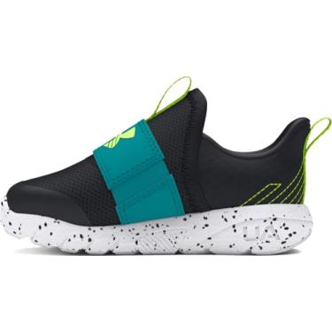 Imagem de Under Armour Tênis de corrida Flash Speckle para bebês meninos (infantil), Preto/azul-petróleo/amarelo de alta visibilidade, 18