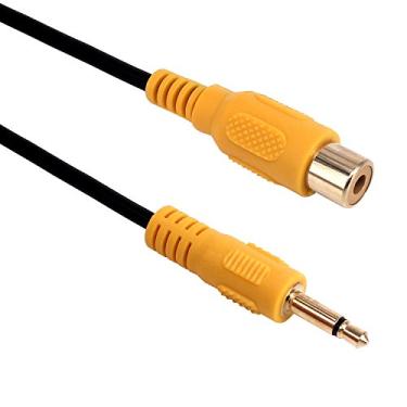 Imagem de Yeworth Cabo adaptador de áudio RCA banhado a ouro 3,5 mm 1/20.3 cm plugue macho mono para conector fêmea RCA 0,3 m