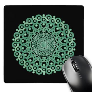 Imagem de 3dRose Mouse pad LLC 20 x 20 x 0,63 cm, mandala vintage em espiral verde (mp_32332_1)