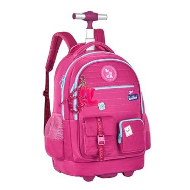 Imagem de Volunder, Mochila Luluca Carrinho Grande Rodinha Notebook Escolar Cor:Rosa