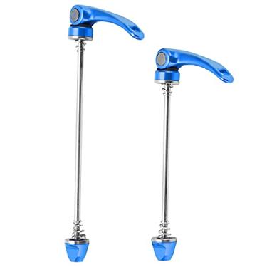 Imagem de Cubo de Bicicleta de Liga de Alumínio 7075, Alavanca de Liberação Rápida, Fácil Instalação, Dianteiro e Traseiro, 100mm, 135mm, par para Todas As Rodas de Eixo Oco (Azul)