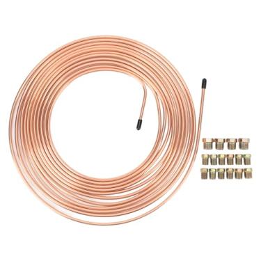 Imagem de Kit de Tubulação de Linha de Freio de Liga de 3/16 pol. X 25 Pés - Rolo de Bobina de Substituição de Linha de Freio Flexível Com Acessórios para Em Veículos