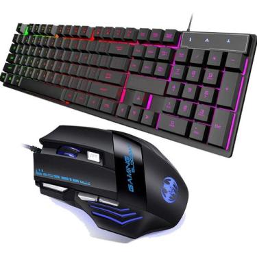 Imagem de Kit Teclado Gamer Semi Mecanico Led Usb Ps4 Xbox Pc + Mouse - Inboxmob