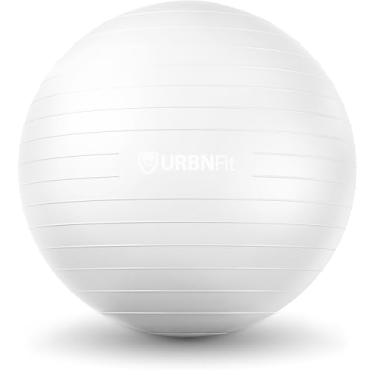Imagem de URBNFit Bola de exercícios – bola de ioga em vários tamanhos para ioga, pilates, gravidez, estabilidade – bola de equilíbrio suíça anti-explosão com bomba rápida – cadeira de escritório para casa e