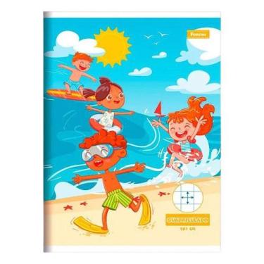Imagem de Caderno (Pequeno) Brochura Quadriculado Praia Kids 1/4 Capa Flexivel 4