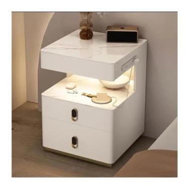 Imagem de LICONG-2020 Mesa de cabeceira, mesa de cabeceira, mesa de cabeceira multifuncional, mesa de cabeceira inteligente, móveis de quarto de carregamento, moldura de cabeceira (02)