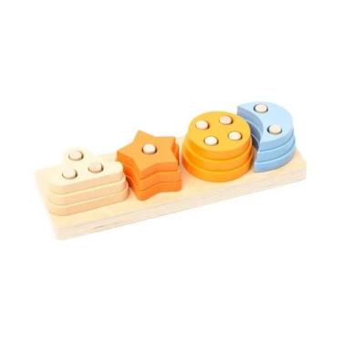 Imagem de Brinquedos Educativos Montessori: Classificador de Formas e Cores em M