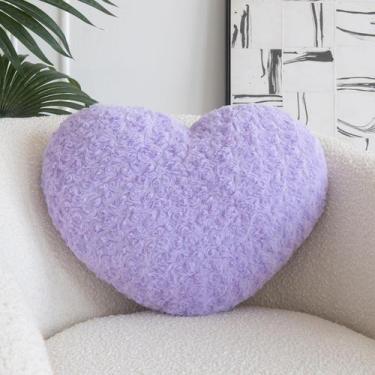 Imagem de Almofada Decorativa em Formato de Coração ZCNYCLAM - Lavanda - 50x40cm