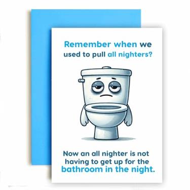 Imagem de Huxters Cartão de aniversário engraçado para ele homens toda a noite banheiro próstata - cartão rude para pai irmão tio primo - - 17 por 12 cm (toda a noite)