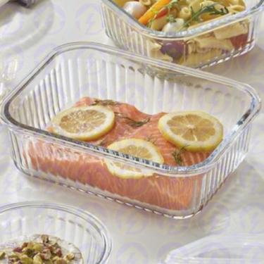 Imagem de 2 Potes Canelado Retangular Fit Lancheira Resistente 1520ml - Belo Vid