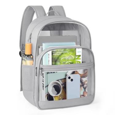 Imagem de Mochila KIMNERPU Transparente 30L - Resistente e Cinza