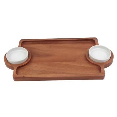 Imagem de Tábua com 2 Molheira Acácia 40cm - A\CASA