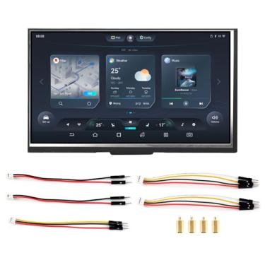 Imagem de Waveshare Placa de desenvolvimento de tela ESP32-S3 de 7 polegadas, 800 × 480, processador dual-core LX7 de 32 bits, frequência de até 240 MHz, suporta WiFi e Bluetooth, com antena integrada, sem