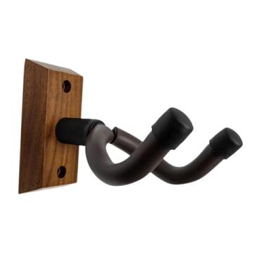 Imagem de Milageto Guitarra de parede de parede de gancho suporta de instrumento de madeira guitarra prateleira exibição de prateleira para banjo, CafÉ
