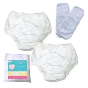 Imagem de Tapa Fralda Geriatrica Fralda Plástica com Botão Incontinência Urinária Unissex Kit 2 Fraldas + 2 Absorvente (G)