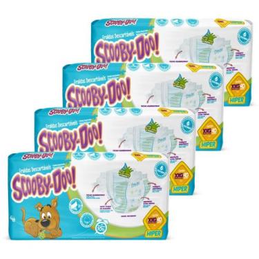 Imagem de KIT 4 Fralda Scooby Doo Hiper Tamanho XXG Com 40 Unidades