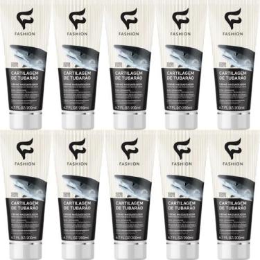 Imagem de Creme Massageador Fashion Cartilagem de Tubarão Bisnaga 200ml Kit 10 U
