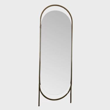 Imagem de Espelho Decorativo de Chão Glam Gg 2 Pés 153x53cm Oblongo In House Dourado