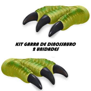 Imagem de Fantoche De Mão 2 Garras De Dinossauro Verde T-rex Adijomar