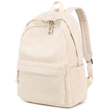 Imagem de Mochila escolar BTOOP Corduroy para adolescentes com laptop de 17 polegadas bege