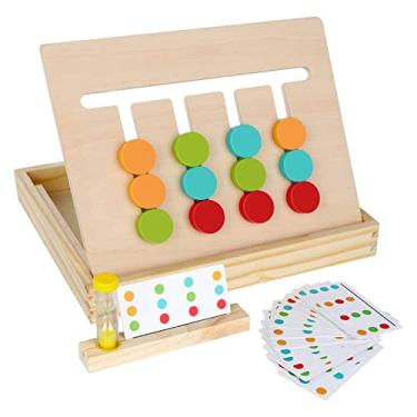 Imagem de Montessori Brinquedo educativo de madeira para aprender a fazer você mesmo, cor e forma a combinar