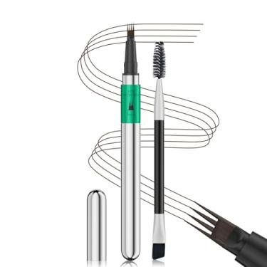 Imagem de Lápis de sobrancelha mágico, caneta de sobrancelha microblading com 4 pontas de garfo, caneta de sobrancelha impermeável de longa duração, pincel de sobrancelha cria cabelos como sobrancelhas