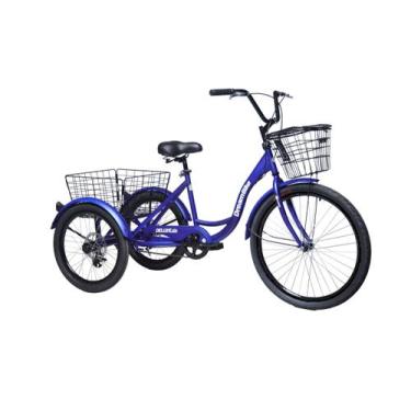 Imagem de Triciclo Dream Bike Deluxe Sem Marchas Para Adultos Azul