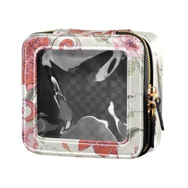 Imagem de Fitrendlovey Bolsa organizadora espaçosa de couro PU com claraboia e zíper para cosméticos em movimento, T3, one size