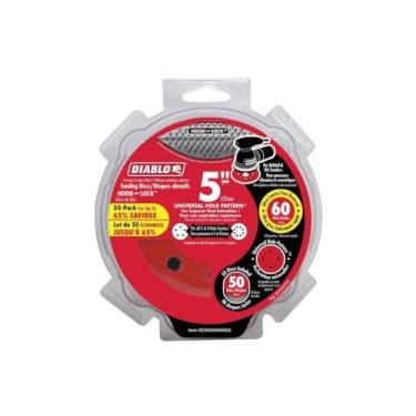 Imagem de Diablo DCD050060H50G Disco de lixamento orbital aleatório com orifício universal 60 grãos (pacote com 50)