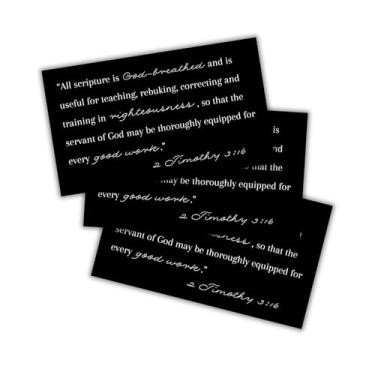 Imagem de 2 Timóteo 3:16 All Scripture is Inspired Righteousness pacote com 30 cartões tamanho carteira 5 x 8,9 cm Folhetas de ensino bíblico presente de batismo Deus Respirou Paulo